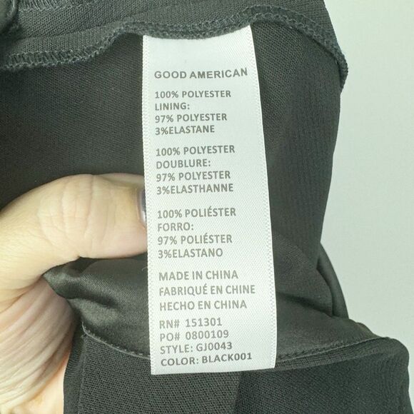GOOD AMERICAN | NEW Black Executive Jumpsuit Wide Leg Women’s GA Size 1 (Small) - Picture 11 of 11